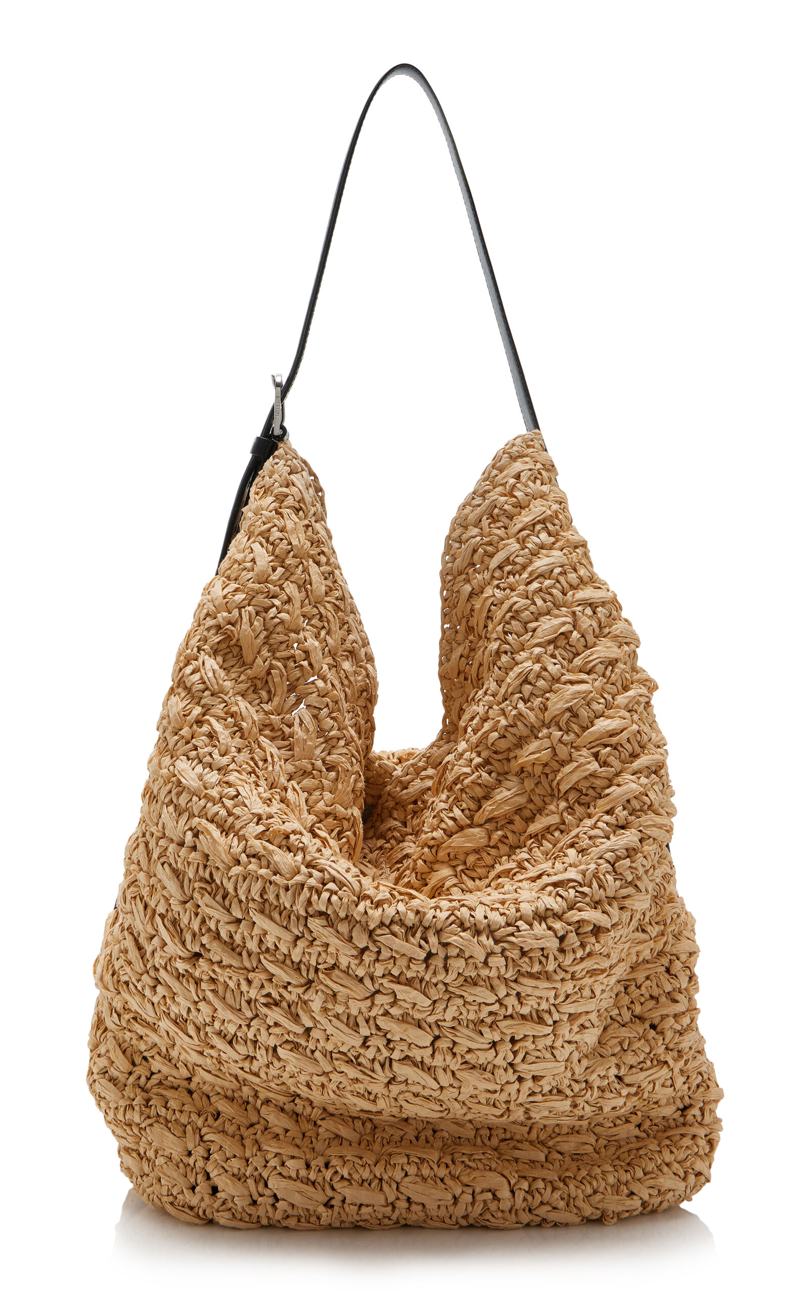 Belted Raffia Tote