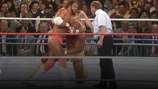 Randy Savage and Hulk Hogan at WrestleMania 5