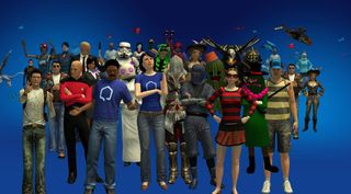 A line-up of characters from PlayStation Home