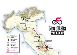 The map of the 2024 Giro d'Italia Women