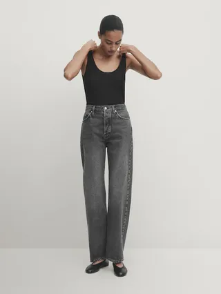 Straight Fit High-Waist Jeans