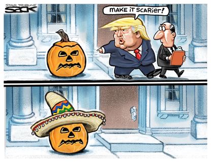 U.S. Trump Halloween Mexican xenophobia migrant caravan