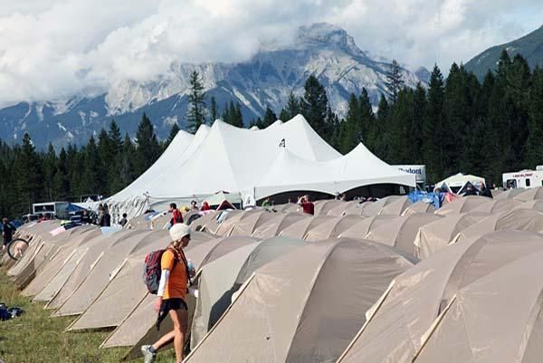 Tent city is where the riders sleep.