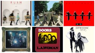 Collage of classic rock album covers