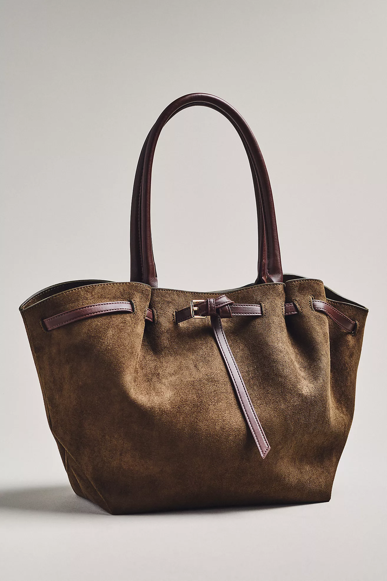 By Anthropologie Faux-Suede Belted Tote Bag