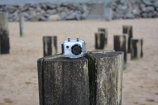 Eine Kamera am Strand