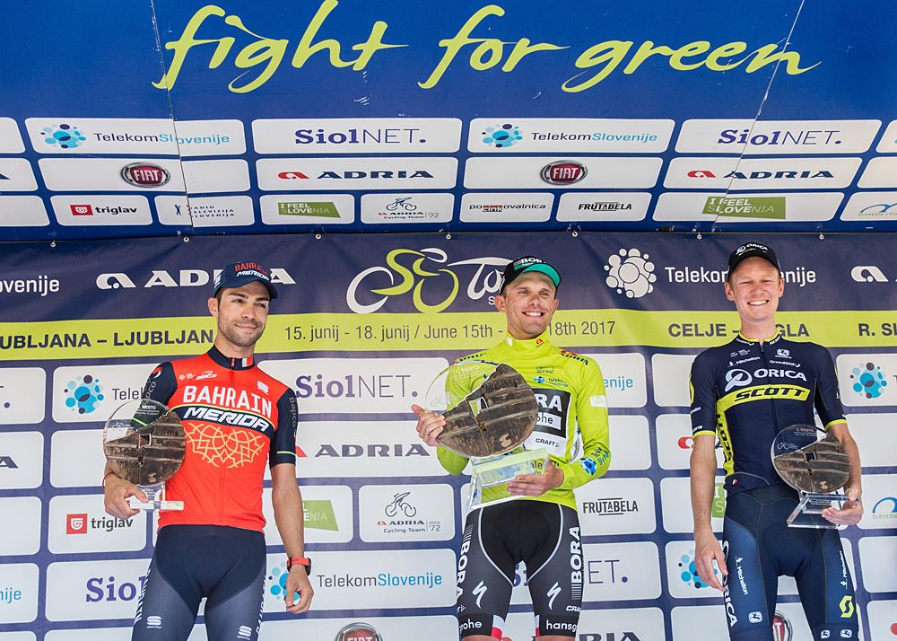 The final podium in the Tour of Slovenia