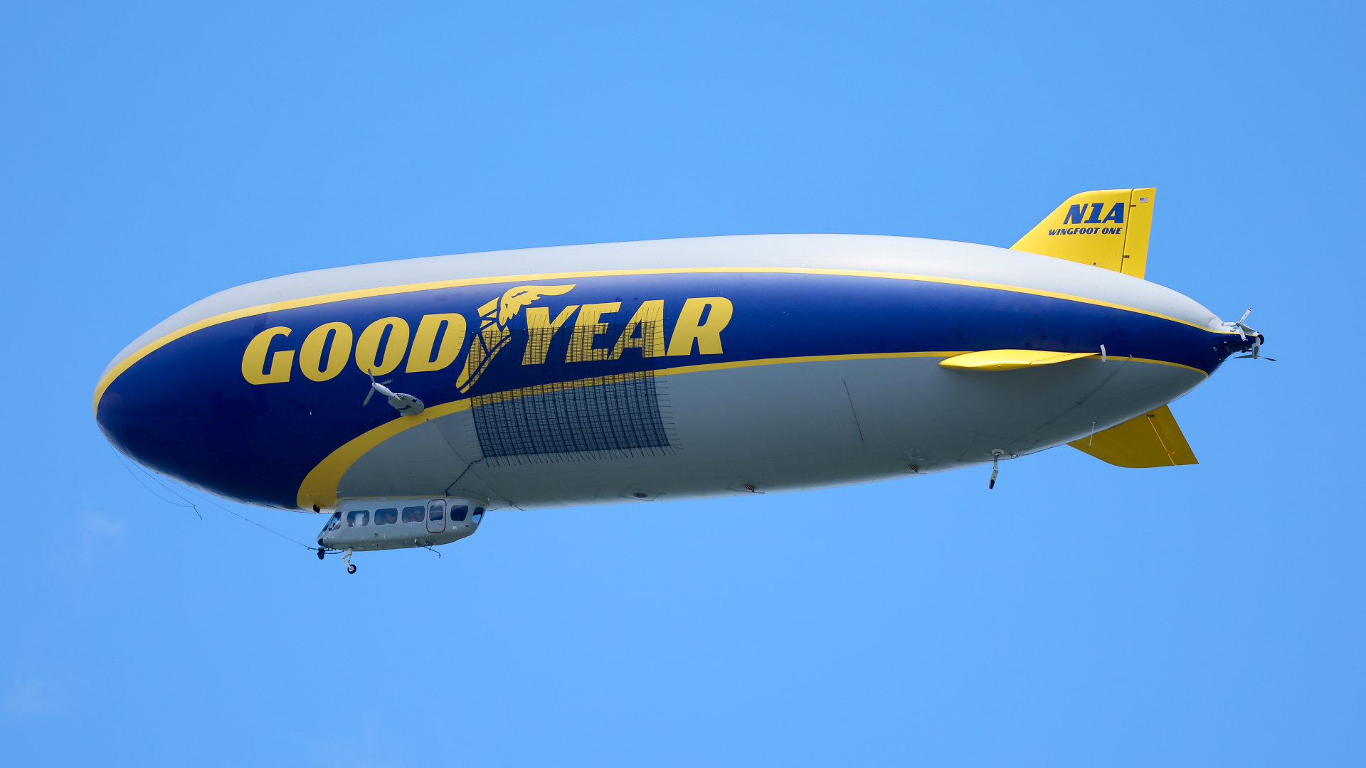 A general view of the GoodYear Blimp 