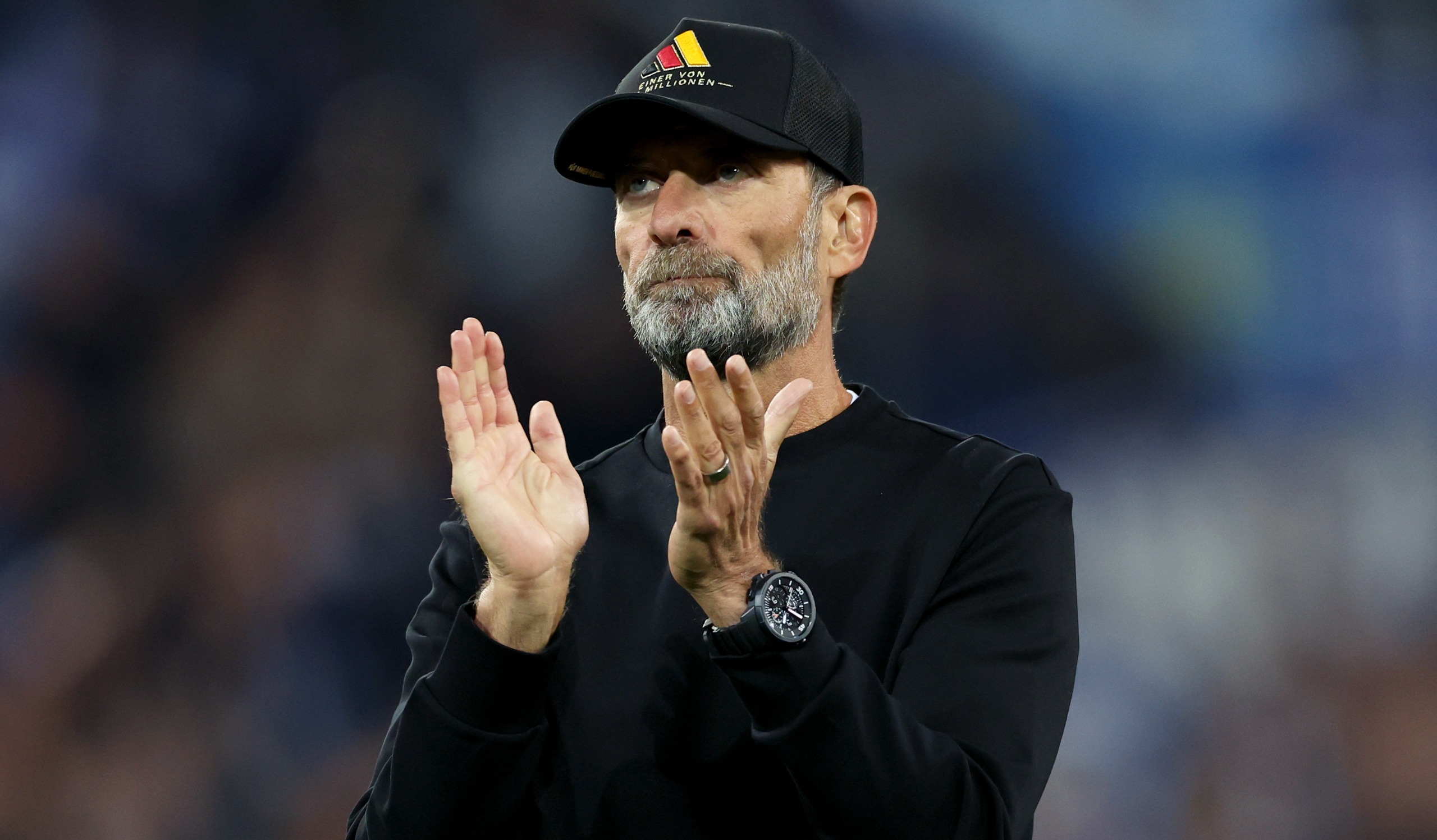 Jurgen Klopp, Head Coach of Germany, applauds the fans after the UEFA Nations League 2026/27 group phase match between Germany and Greece at WWK Arena on September 27, 2026 in Augsburg, Germany