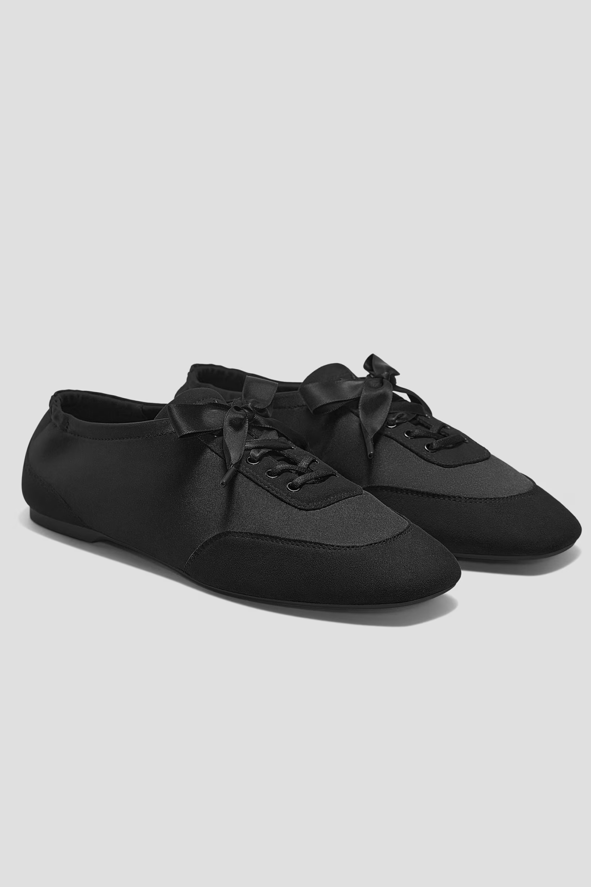 Vivaia, Square-Toe Lace-Up Satin Sneakerina 