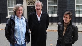James May, Jeremy Clarkson and Richard Hammond outsdie 10 Downing Street