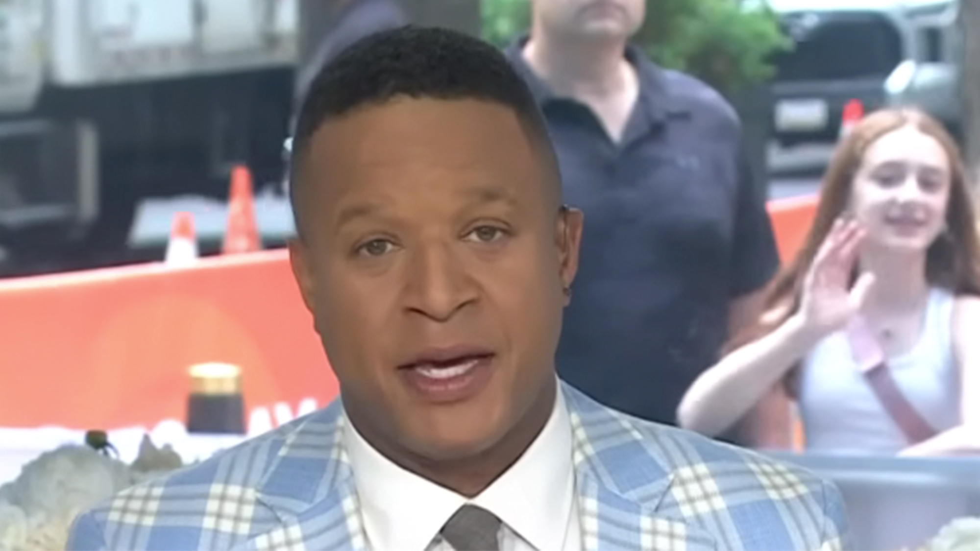 Craig Melvin looking at the camera as he hosts Today