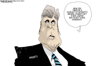 Political cartoon U.S. Sean Hannity Michael Cohen journalism