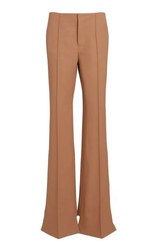 Broken-Heel Low-Rise Wool Pants