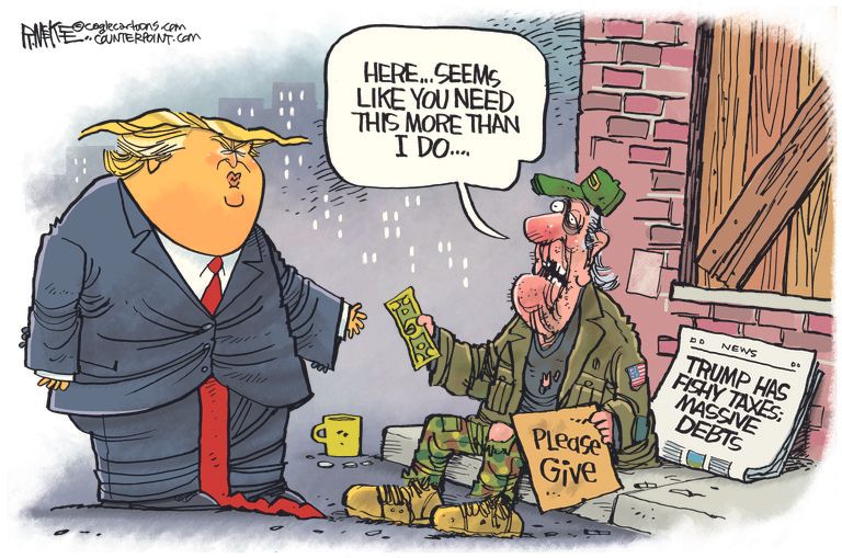 Political Cartoon U.S. Trump taxes