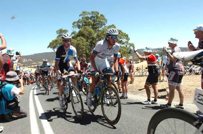 David Tanner (Blanco) and Koen de Kort (Argos-Shimano) at the Tour Down Under.