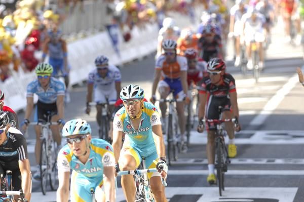 Astana riders come over the line