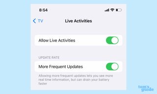 iOS 16.2 live activities settings