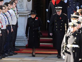 The Queen at the Remembrance Day service at London's Cenotaph