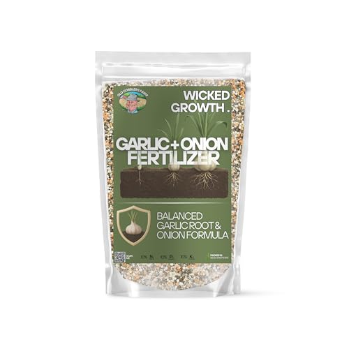 Onion & Garlic Fertilizer - 100% Nourishes Root Growth, Enhances Flavor, Boosts Plant Health, Slow-Release Nutrients for Optimal Garden Performance by Old Cobblers Farm (10 Lbs)