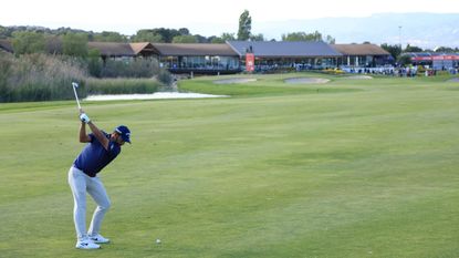 Pablo Larrazabal hits a golf shot