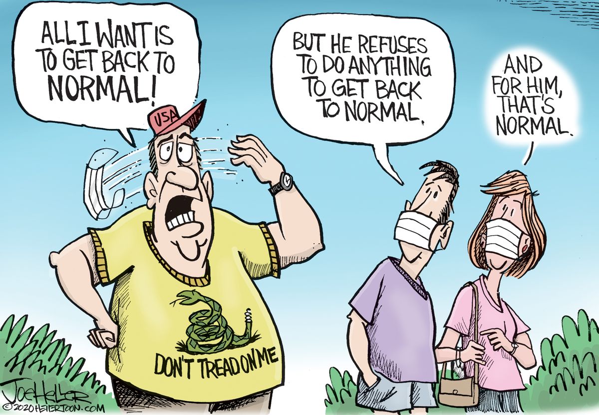 Editorial Cartoon U.S. libertarian covid masks | The Week