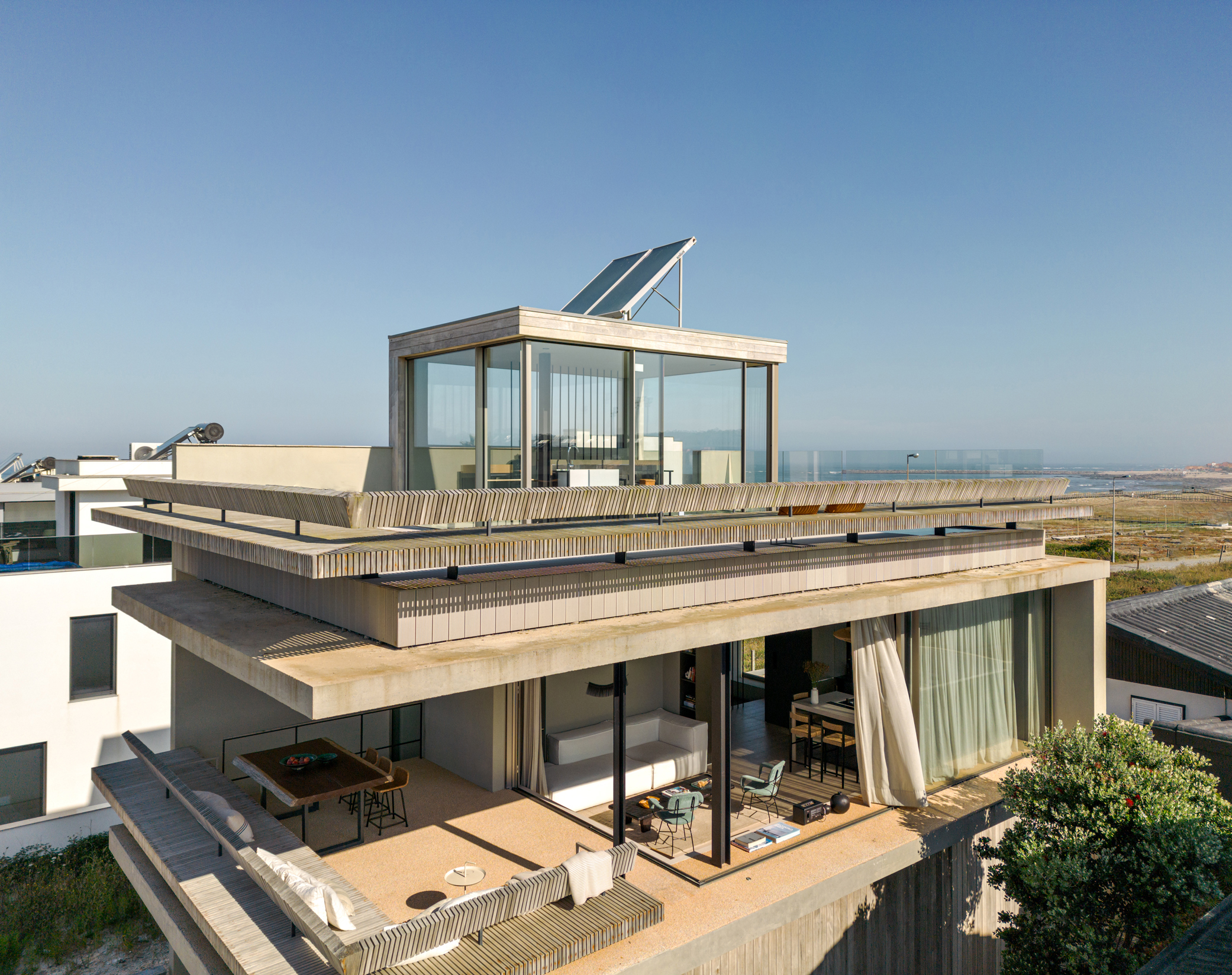 Casa Lavra's living spaces are on the upper two floors