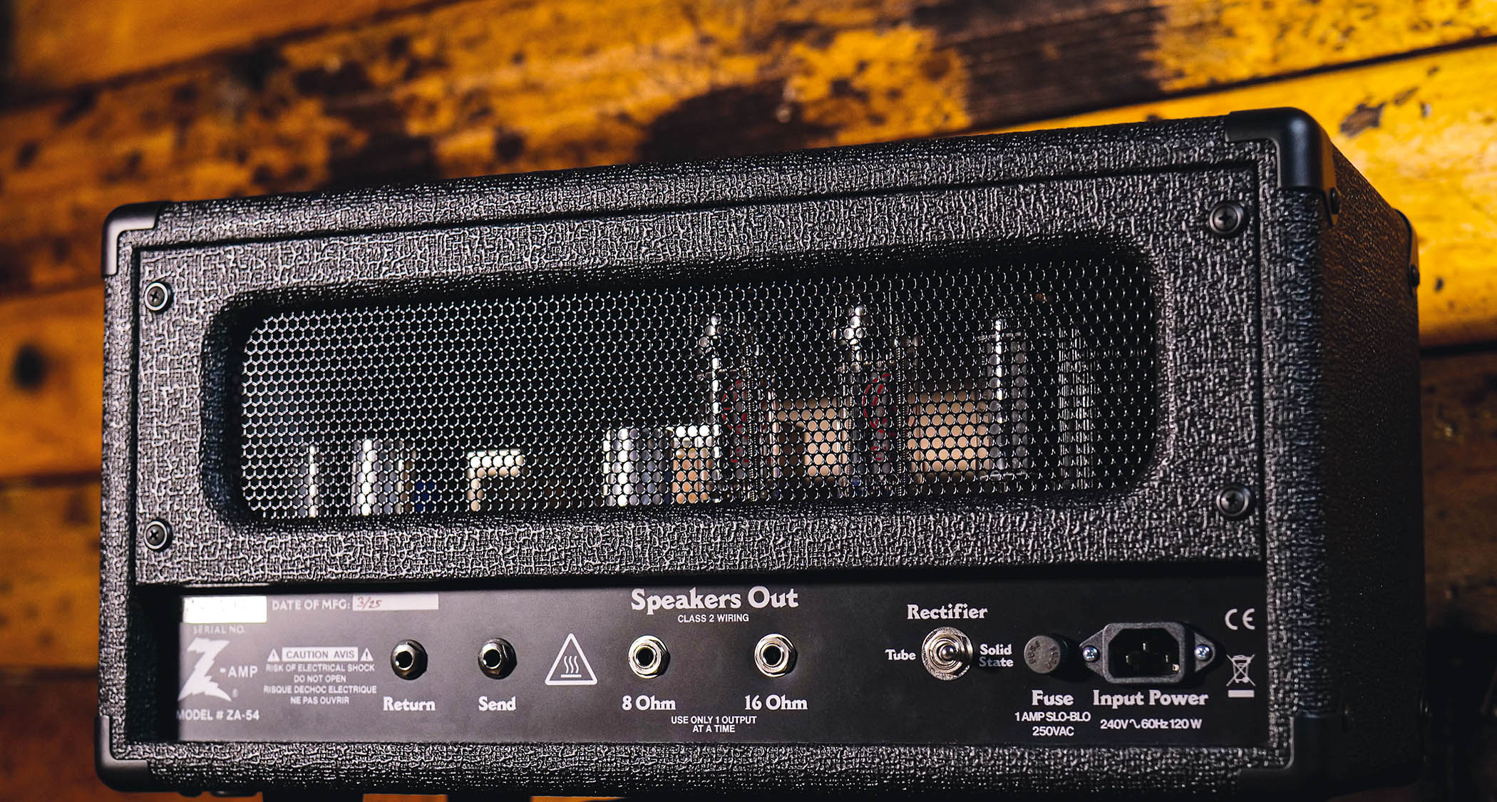 The Dr Z Z40 ams and matching cab photographed behind the scenes at Peach Guitars