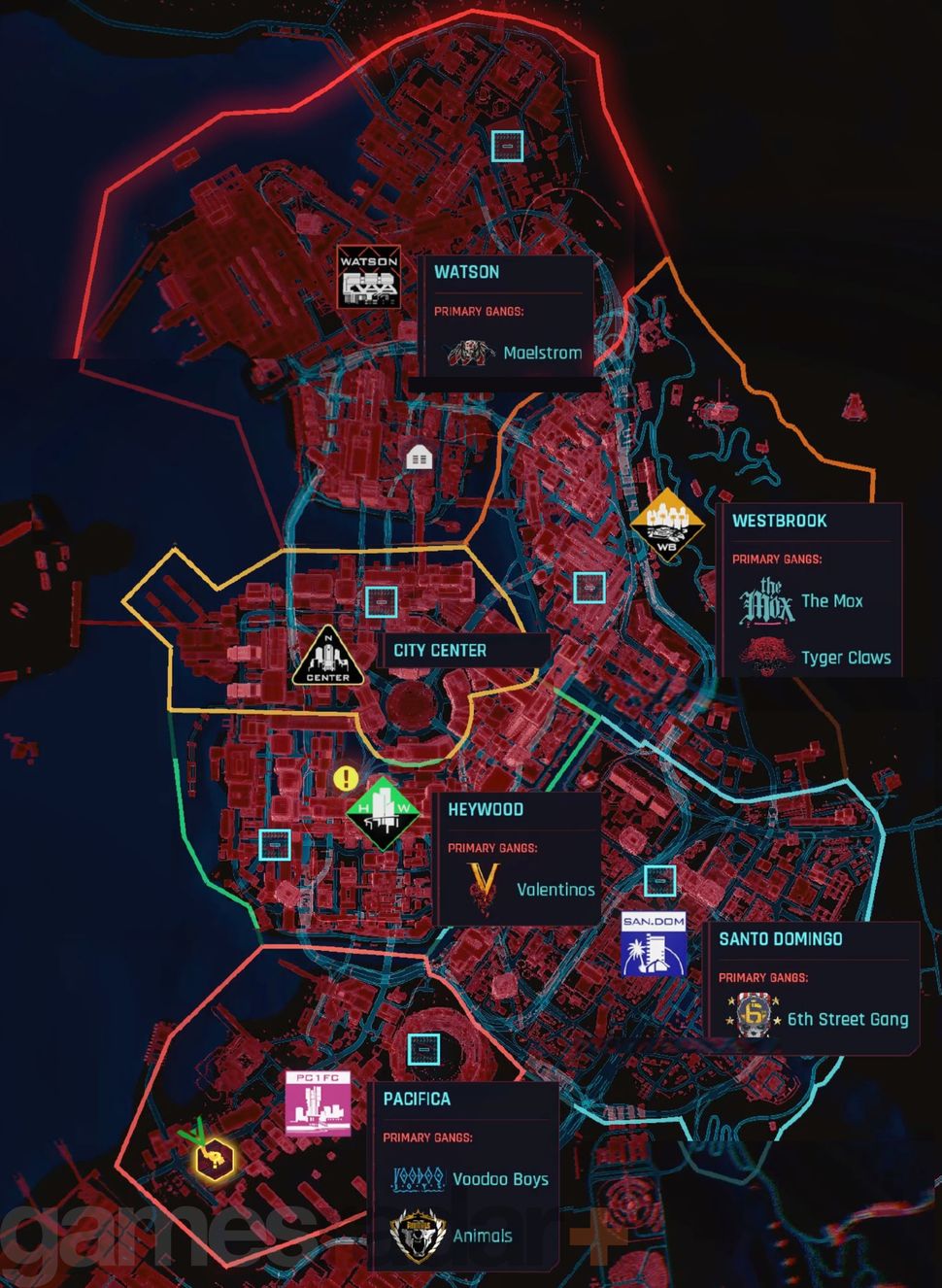 Cyberpunk 2077: Mapa Con Todos Los Murales Y Cartas Del Tarot