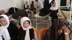Girls being treated in hospital in Herat province in Afghanistan in 2015