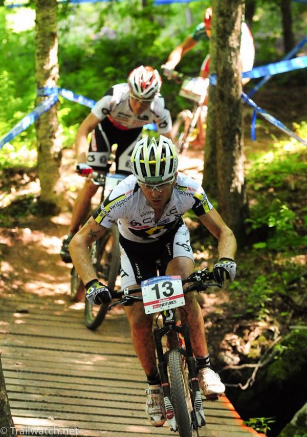 Florian Vogel (Scott Swisspower) crossing one of the many bridges