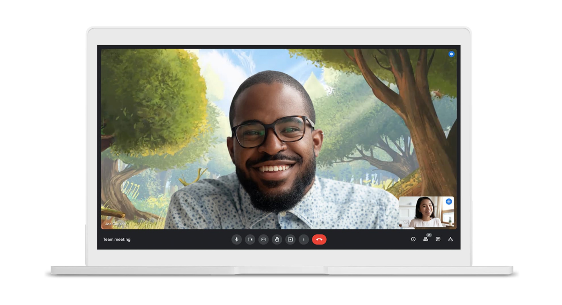 Google Meet video background