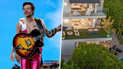 harry styles with his LA home sold by selling sunsets realtor