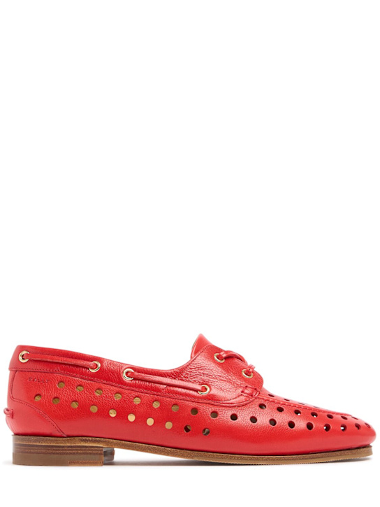 Plume Lace-Up Leather Loafers - Bally - Women - Red - 35 Eu
