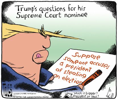 Political Cartoon U.S. Trump SCOTUS 2020 election