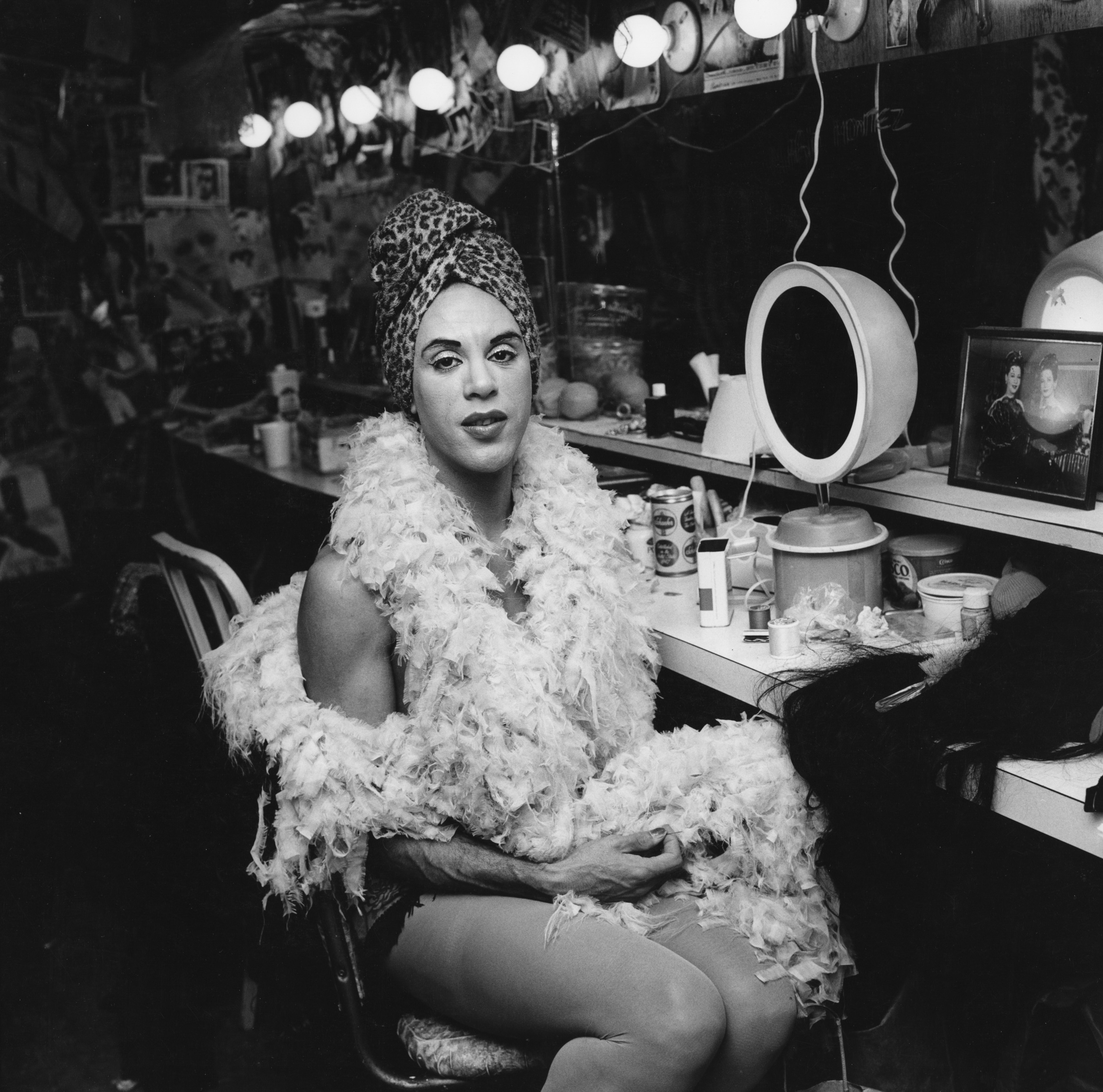 photograph of drag queen backstage