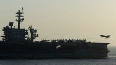 The USS Abraham Lincoln seen in the Strait of Hormuz in April.