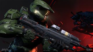 meilleurs jeux Halo : Gros plan de Master Chief de profil dans Halo Infinite