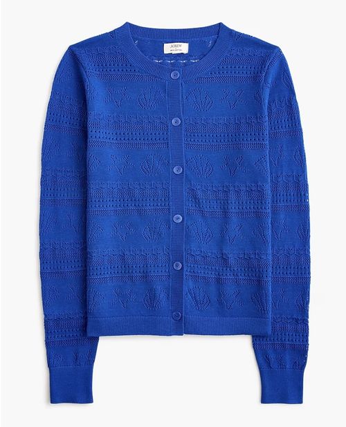Seashell Pointelle Cardigan Sweater