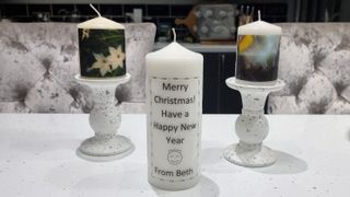 Creative christmas candles photo printed gift