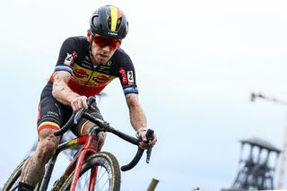 Belgian Eli Iserbyt pictured in action during the men elite race of the &#039;Exact Cross Beringen&#039; cyclocross race