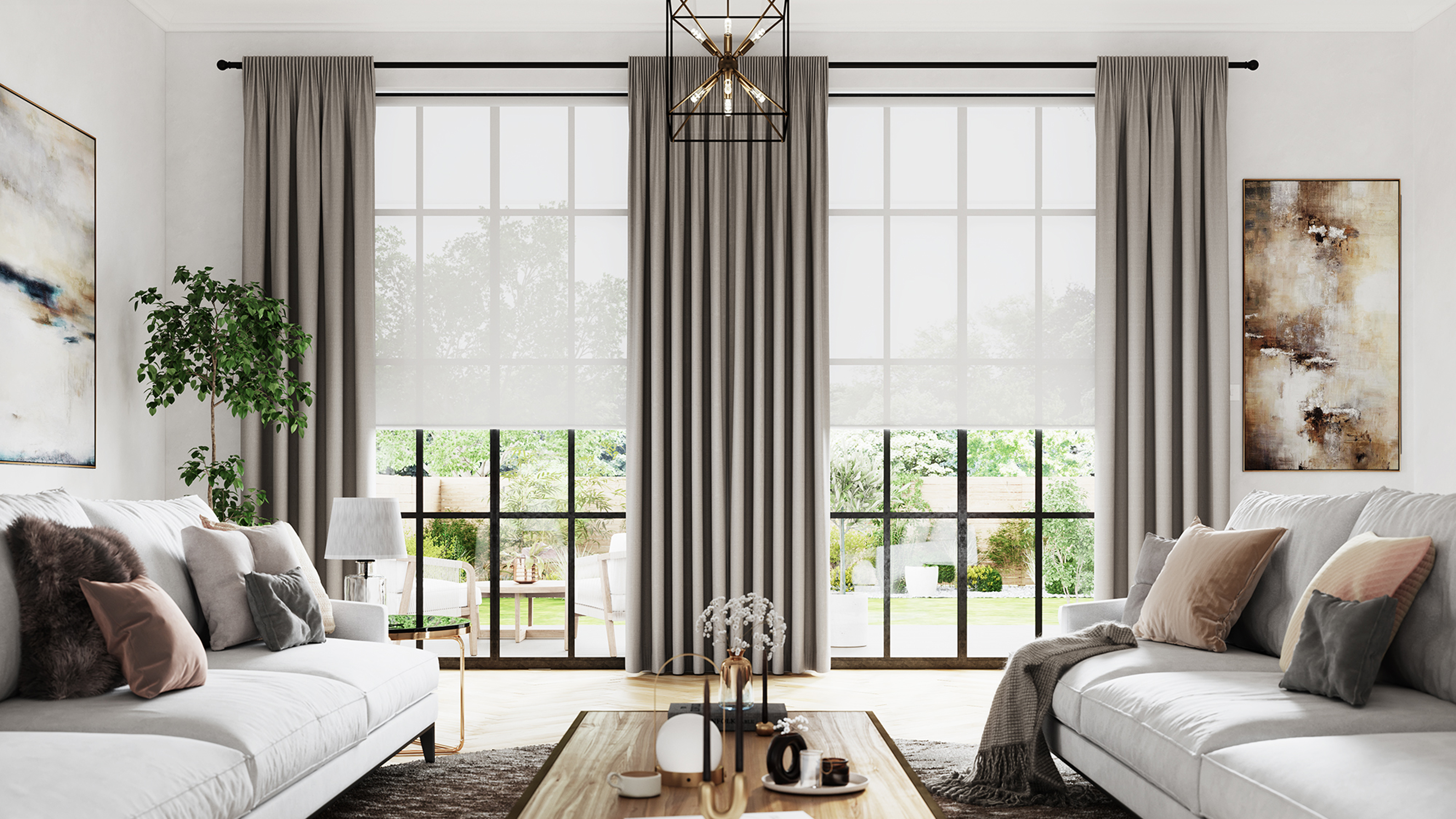 Floor to Ceiling Large window curtain ideas for your living room