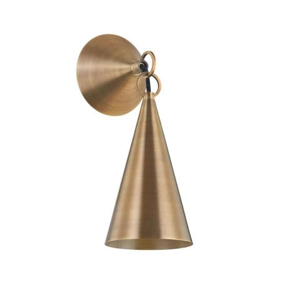 A gold wall sconce