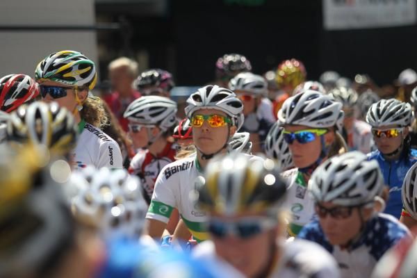 The riders wait for the flag to drop and racing to start.