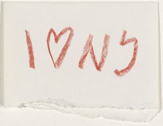I love New York written in red ink on paper