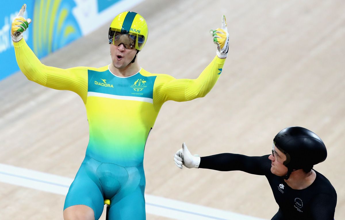 Matt Glaetzer was pumped with his Keirin gold medal