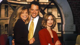 (L to R) Courtney Thorne-Smith, Gil Bellows, Calista Flockhart in Ally McBeal