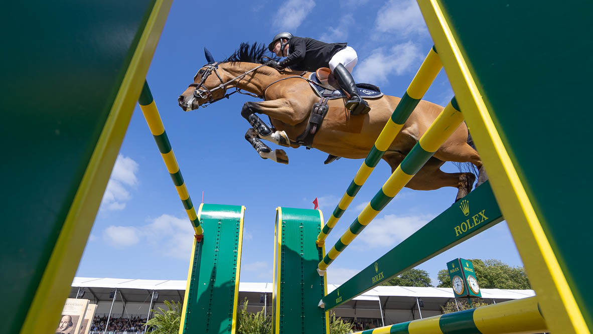 Harry Charles and Sherlock in the CSI5* Rolex grand prix a Royal Windsor Horse Show