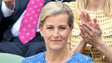 Duchess Sophie claps as she watches day 9 of Wimbledon 2019