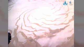 The northern ice cap of Mars as seen by China's Tianwen-1 orbiter.